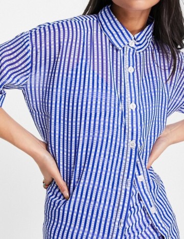 Cămașă cu m&acirc;necă scurtă Heartbreak, albastru