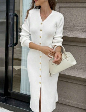 Rochie midi Shein, alb