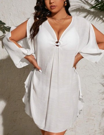Rochie de plajă Shein Curve+, alb