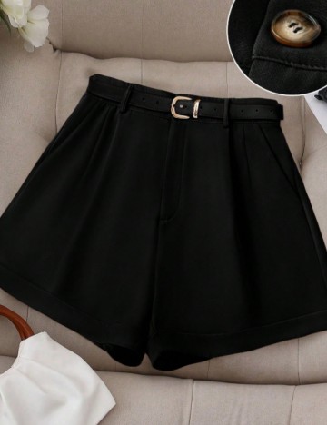 Pantaloni scurți Shein Curve+, negru