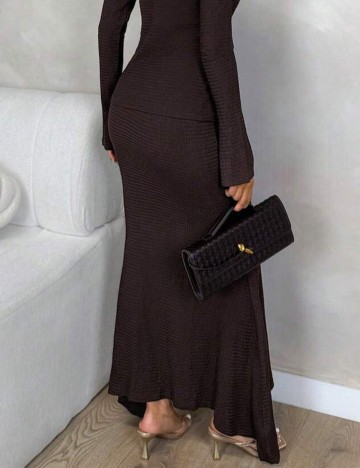 Fustă midi Shein, maro