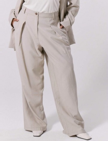 Pantaloni Shein Curve+, bej