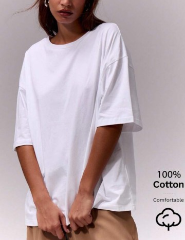 Tricou Shein MUSERA, alb