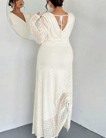 Rochie maxi Shein Curve+, crem