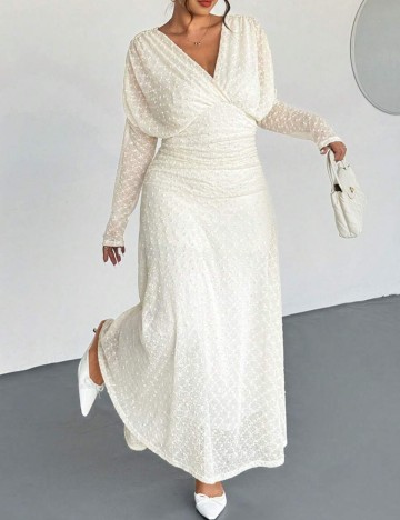 Rochie maxi Shein Curve+, crem