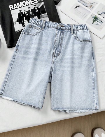 Pantaloni scurți de blugi Shein, albastru