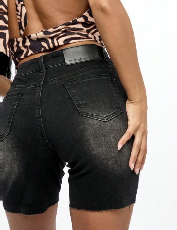 Pantaloni scurți de blugi Shein SUMWON, negru