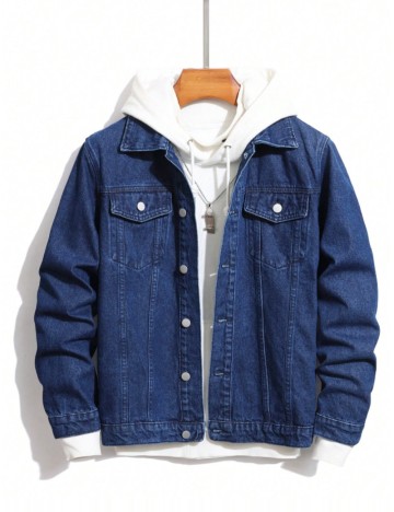 Jachetă De Blugi Shein MANFINITY, albastru