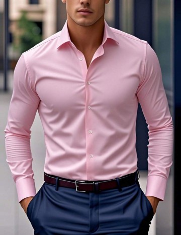 Cămașă Shein MANFINITY, roz