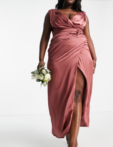 Rochie midi Liquorish, roz