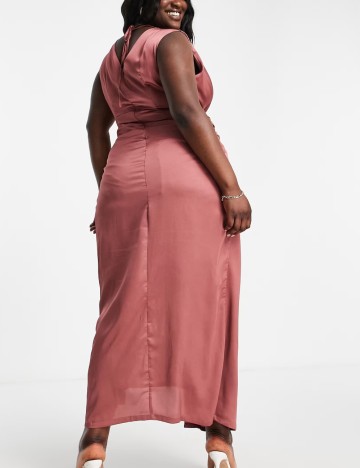 Rochie midi Liquorish, roz