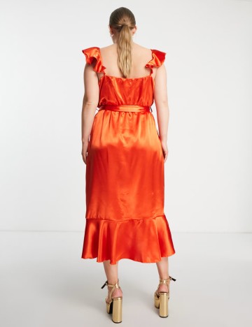 Rochie midi ASOS, portocaliu