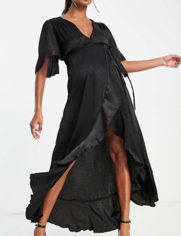 Rochie midi Flounce, negru