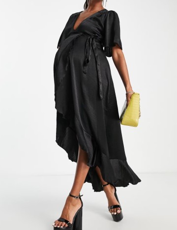 Rochie midi Flounce, negru