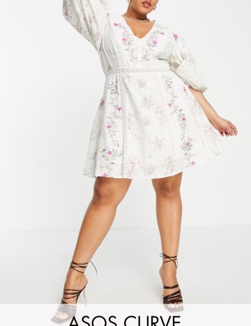 Rochie mini ASOS, alb