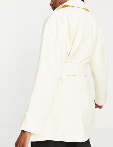 Trench imitație de piele WEEKDAY, crem