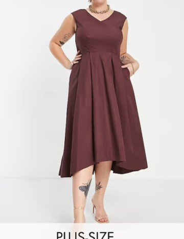 Rochie midi Closet, vișiniu