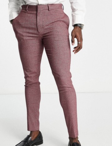 Pantaloni de costum ASOS, vișiniu