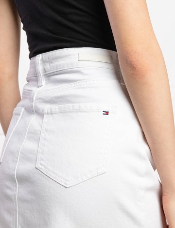 Fustă de blugi Tommy Hilfiger, alb