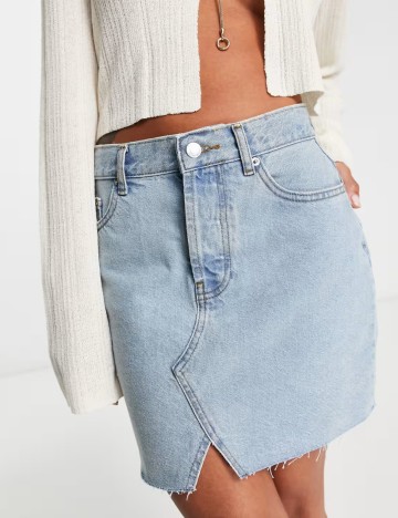 Fustă de blugi ASOS, albastru