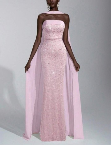 Set rochie și eșarfă Shein, roz