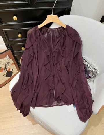 Cămașă Shein, vișiniu