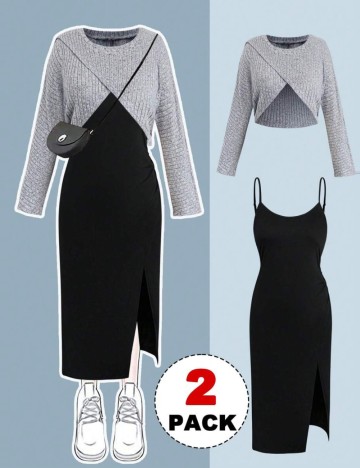 Set rochie și bluză Shein, mix culori