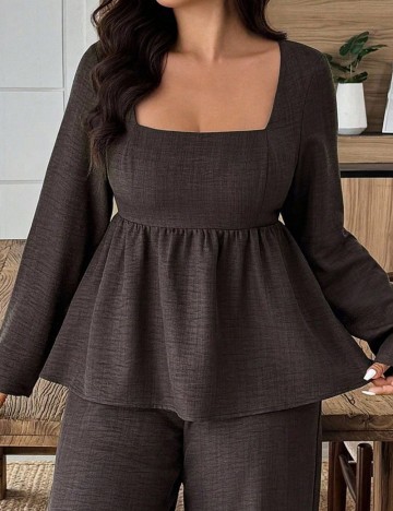 Cămașă Shein Curve+, maro