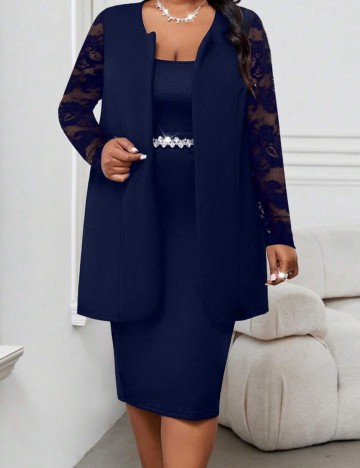 Sacou Shein Curve+, albastru