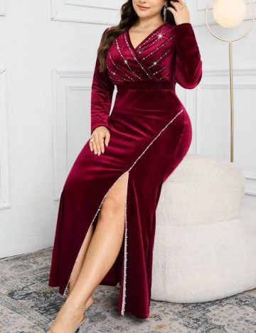 Rochie de ocazie Shein Curve+, vișiniu