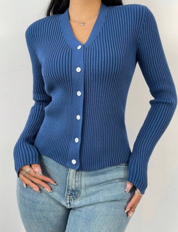 Set top si cardigan Shein, albastru