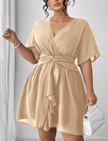 Rochie mini Shein Curve+, bej