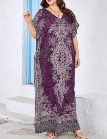 Rochie maxi Shein Curve+, mix culori