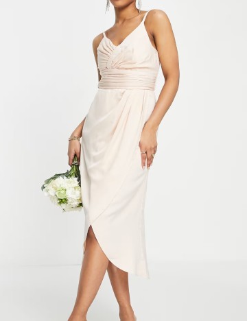 Rochie midi Little Mistress, crem