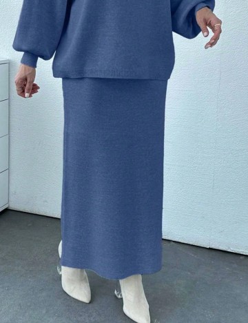 Fustă midi Shein, albastru