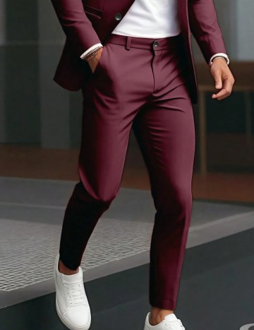 Pantaloni Shein MANFINITY, vișiniu