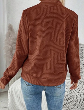 Bluză cu fermoar Shein, maro