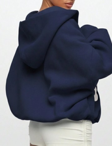 Hanorac Cu Fermoar Shein SUMWON, albastru