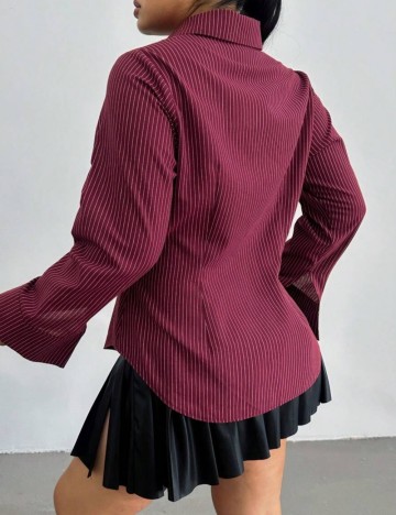 Cămașă Shein Curve+, vișiniu