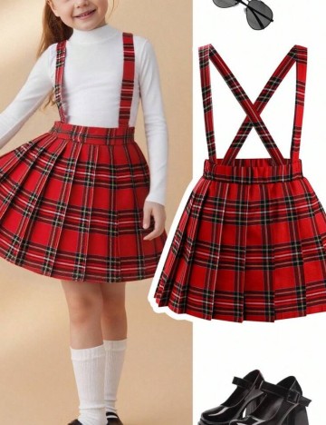 Fustă cu bretele Shein, roșu