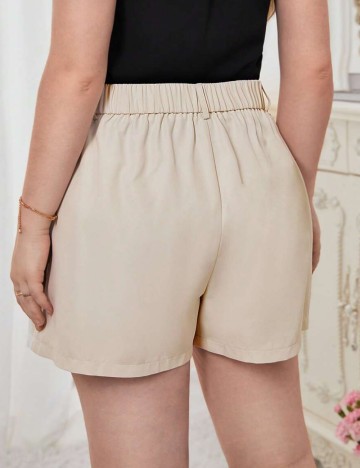 Pantaloni scurți Shein Curve+, crem