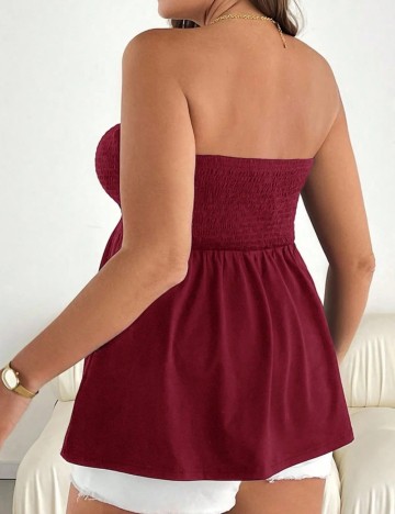 Top Shein Curve+, vișiniu