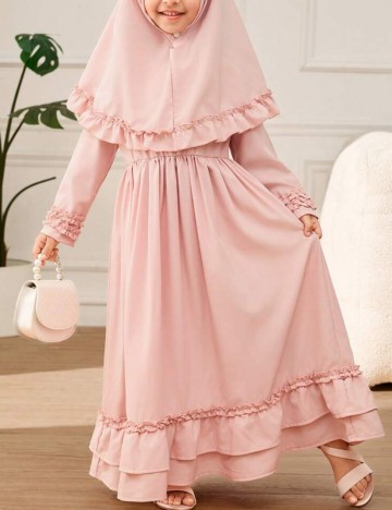 Set Rochie si Hijab Shein, roz