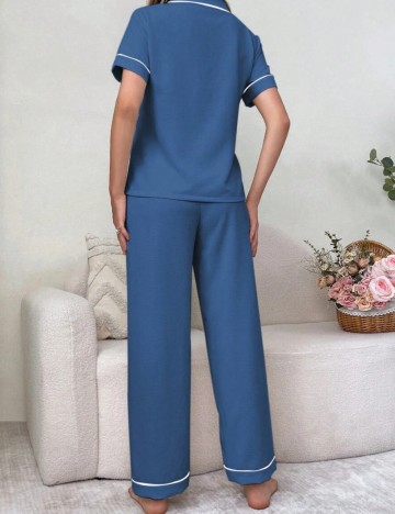 Pantaloni de pijama Shein, albastru