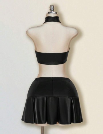 Fustă Imitație Piele Shein, negru