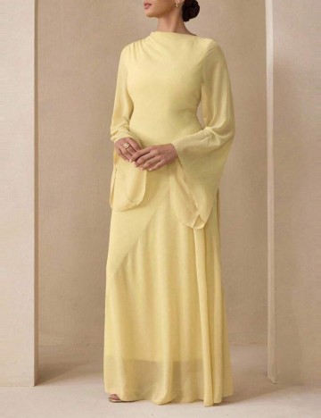 Rochie maxi Shein Curve+, galben muștar