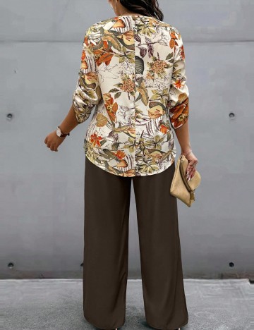 Pantaloni Shein Curve+, maro