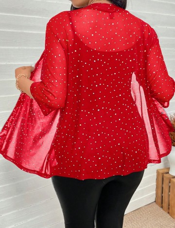 Cardigan Shein Curve+, roșu