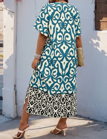 Rochie midi Shein Curve+, mix culori