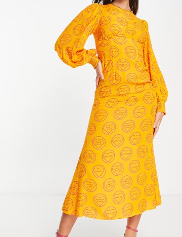 Rochie midi NEVER FULLY DRESSED, portocaliu